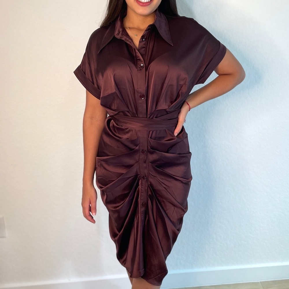 Nice rushed dress 👗 | available size small , medium, large .